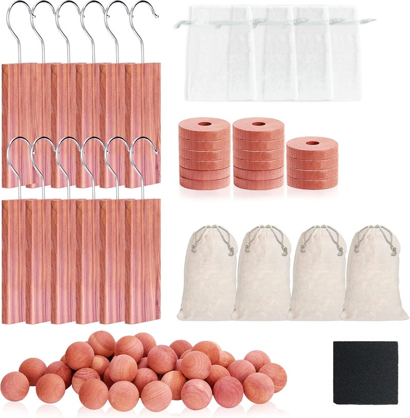 Cedar Space Cedar Blocks for Clothes Storage 80Pcs, Cedar Ball and Chips for Closets and Drawers,Natural Cedarwood for Closets, Fresh Scented Sachets - Image 1